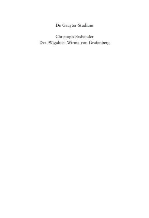 Cover image for book Der 'Wigalois' Wirnts von Grafenberg