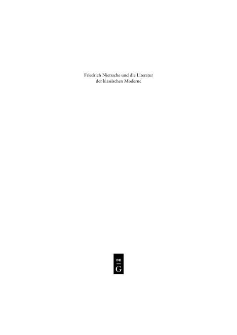 Cover image for book Friedrich Nietzsche und die Literatur der klassischen Moderne