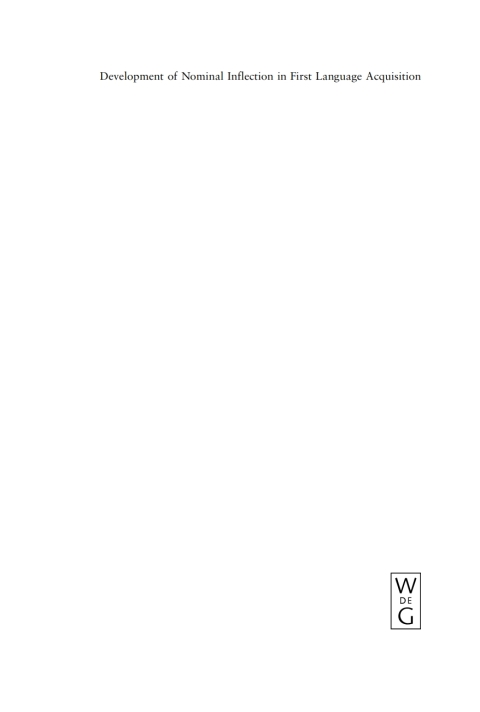 Cover image for book Development of Nominal Inflection in First Language Acquisition