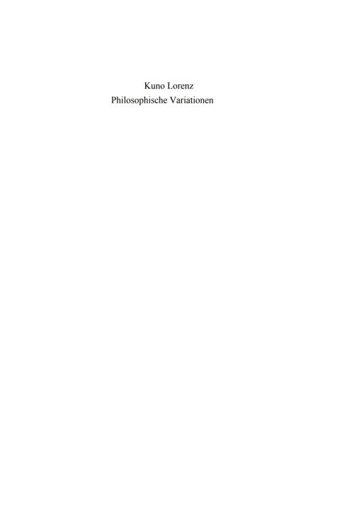 Cover image for book Philosophische Variationen