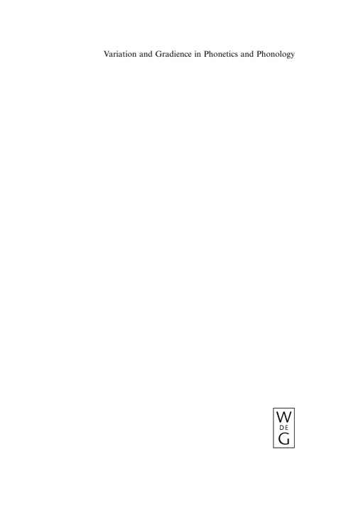 Cover image for book Variation and Gradience in Phonetics and Phonology