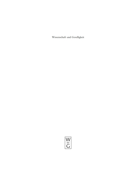 Cover image for book Wissenschaft und Geselligkeit