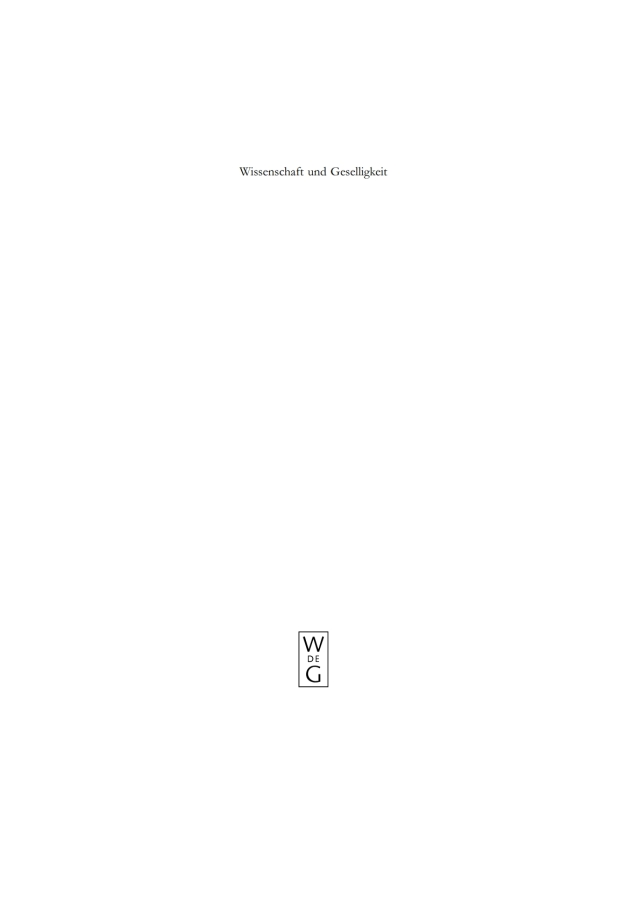 Wissenschaft und Geselligkeit