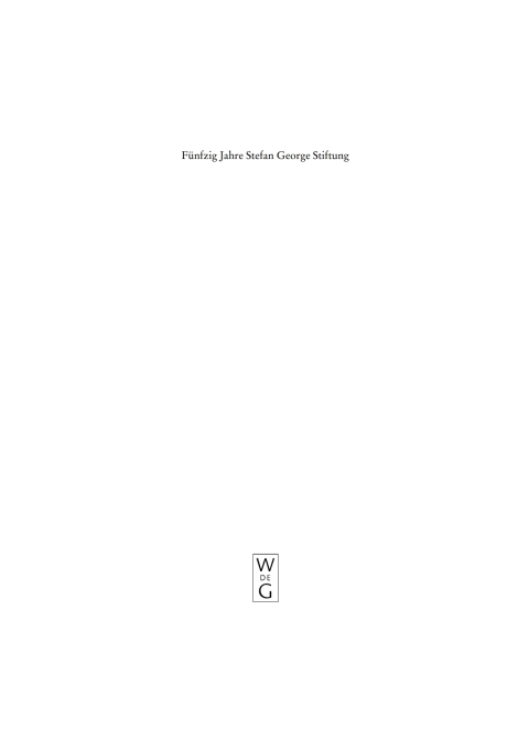 Cover image for book Fünfzig Jahre Stefan George Stiftung 1959-2009