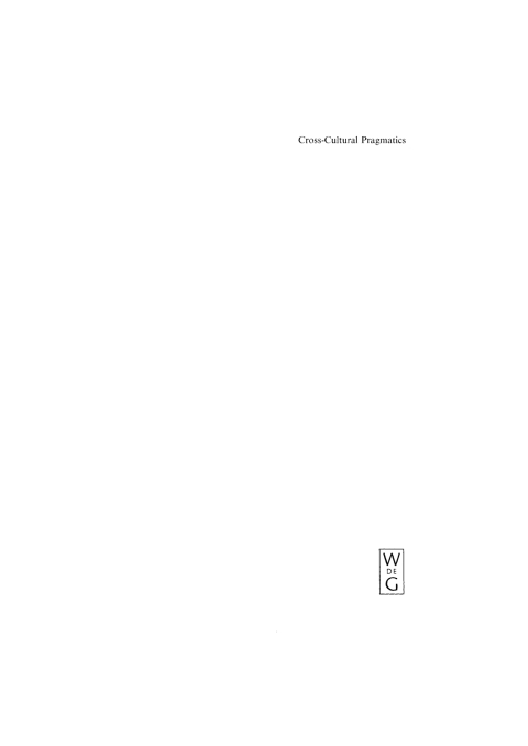 Cover image for book Cross-Cultural Pragmatics