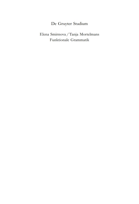 Cover image for book Funktionale Grammatik