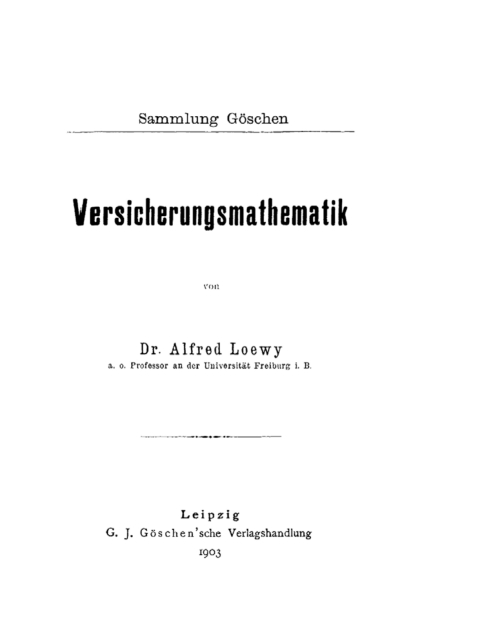 Versicherungsmathematik 