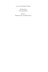Cover image: Wettbewerbs- und Werberecht 2nd edition 9783110248708