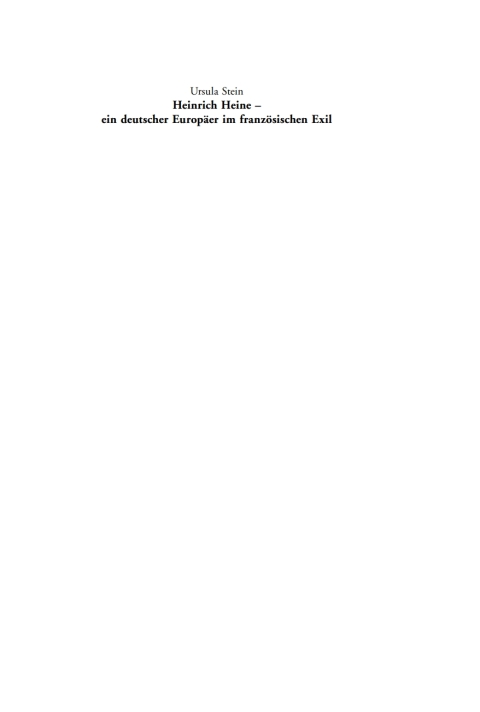 Cover image for book Heinrich Heine - ein deutscher Europäer im französischen Exil