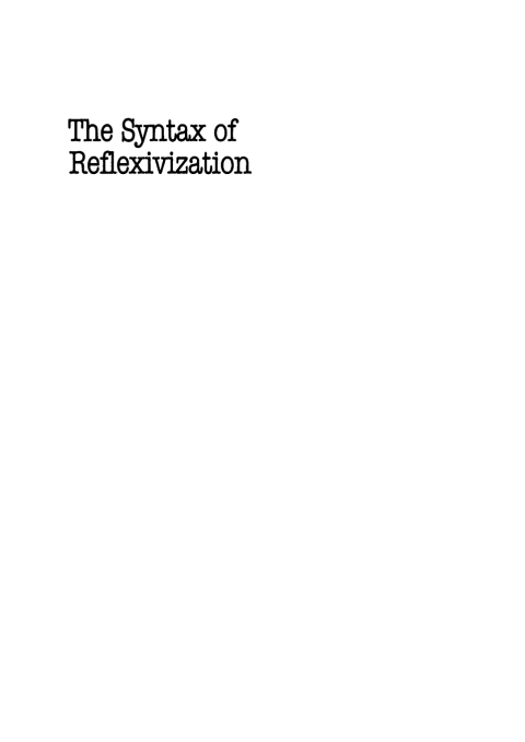 Cover image for book The Syntax of Reflexivization
