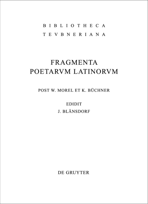 Cover image for book Fragmenta poetarum Latinorum epicorum et lyricorum
