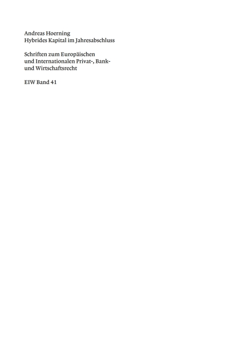 Cover image for book Hybrides Kapital im Jahresabschluss