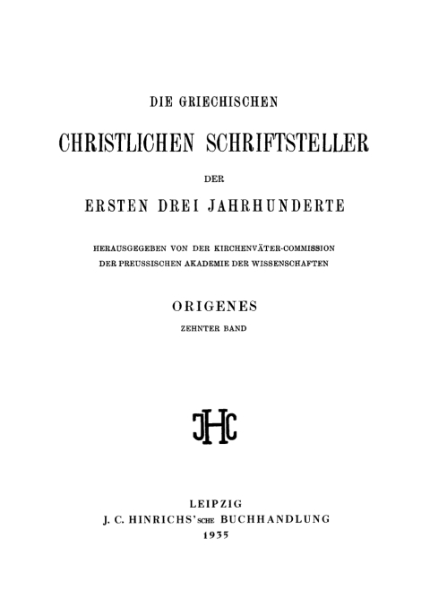 Cover image for book Origenes Matthäuserklärung I, erste Hälfte