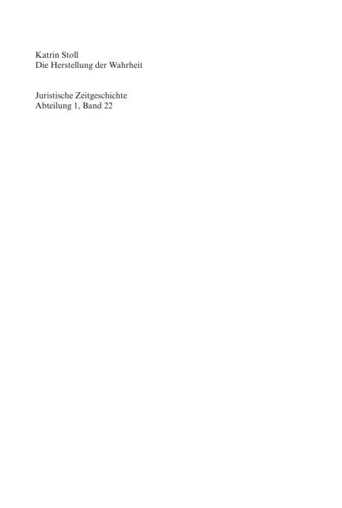 Cover image for book Die Herstellung der Wahrheit