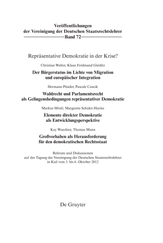 Repräsentative Demokratie in der Krise?
