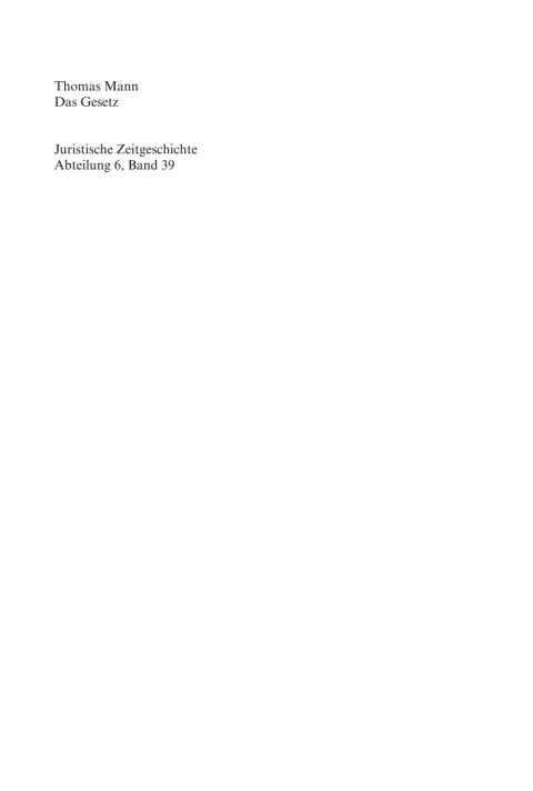 Cover image for book Das Gesetz