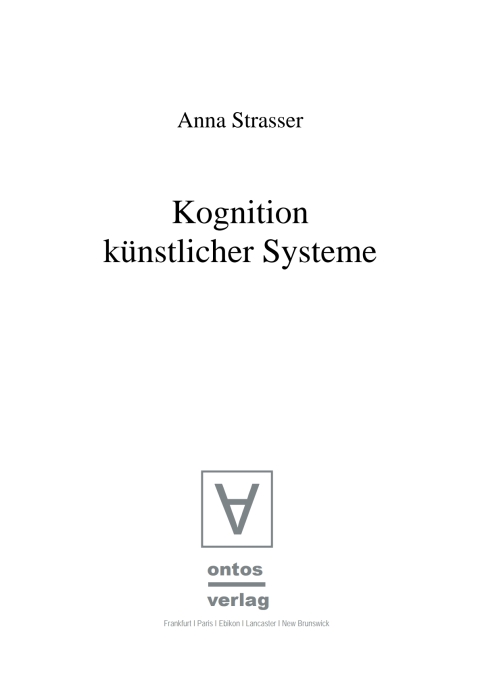 Cover image for book Kognition künstlicher Systeme