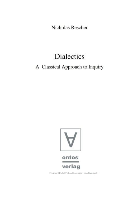Cover image for book Dialectics