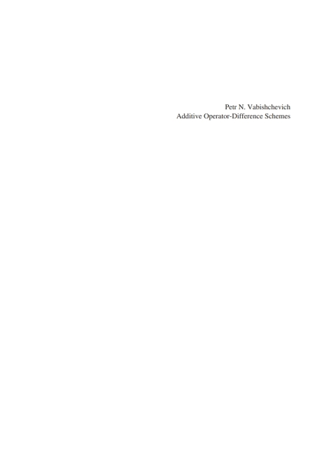 Cover image for book Additive Operator-Difference Schemes