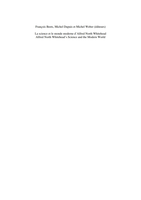 Cover image for book La science et le monde moderne d'Alfred North Whitehead?