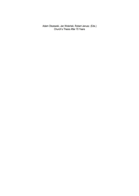 Cover image for book Church's Thesis After 70 Years
