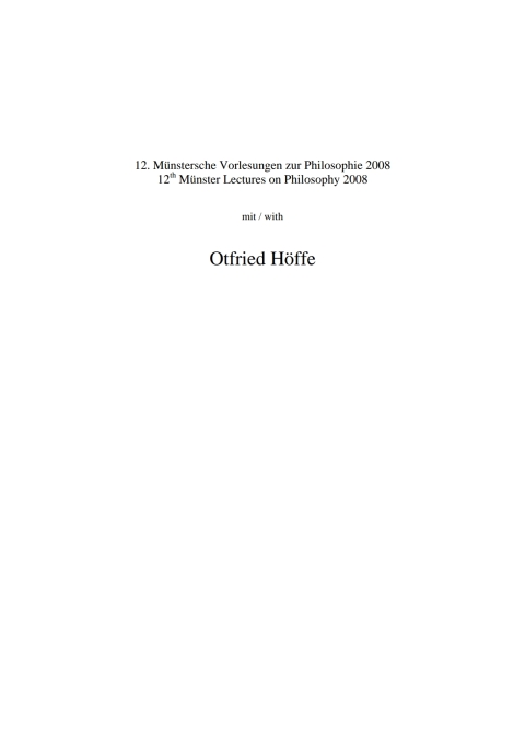 Cover image for book Otfried Höffe