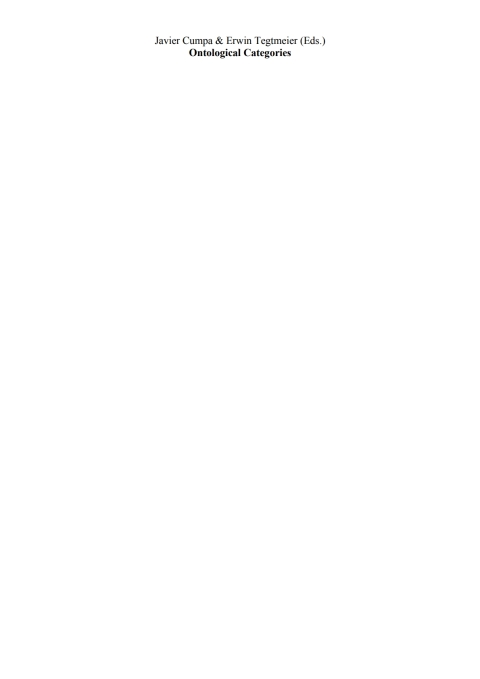 Cover image for book Ontological Categories