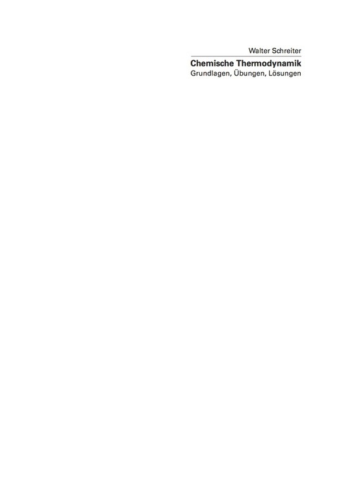 Cover image for book Chemische Thermodynamik