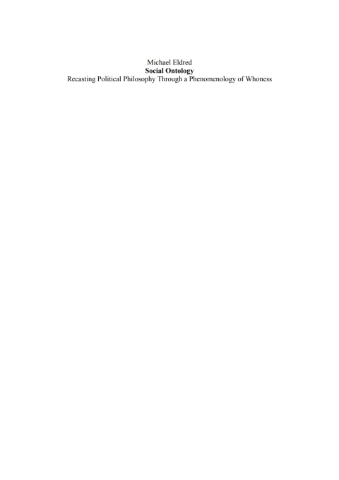 Cover image for book Social Ontology