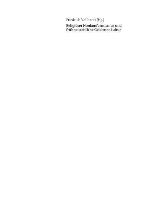 Cover image for book Religiöser Nonkonformismus und frühneuzeitliche Gelehrtenkultur
