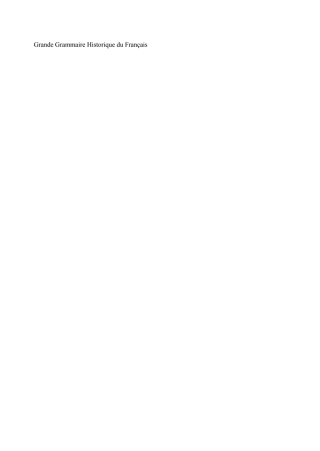 Grande Grammaire Historique du Français (GGHF)