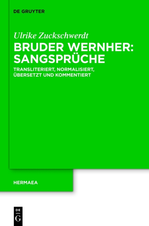 Cover image for book Bruder Wernher: Sangsprüche