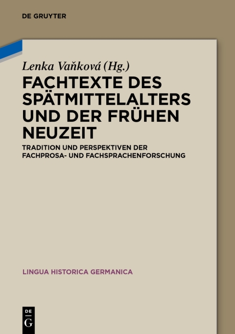 Cover image for book Fachtexte des Spätmittelalters und der Frühen Neuzeit
