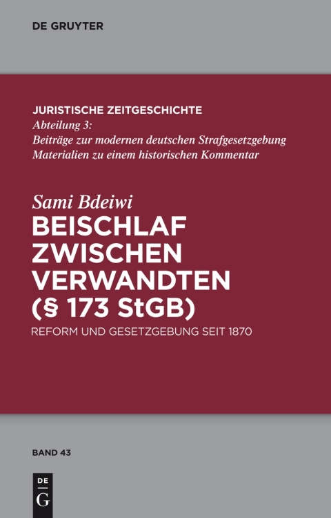 Cover image for book Beischlaf zwischen Verwandten (§ 173 StGB)