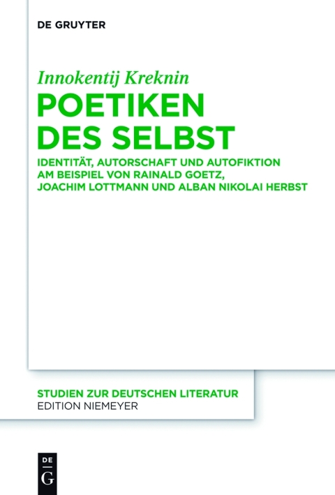 Cover image for book Poetiken des Selbst