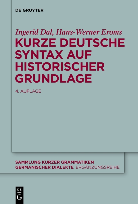 Cover image for book Kurze deutsche Syntax auf historischer Grundlage