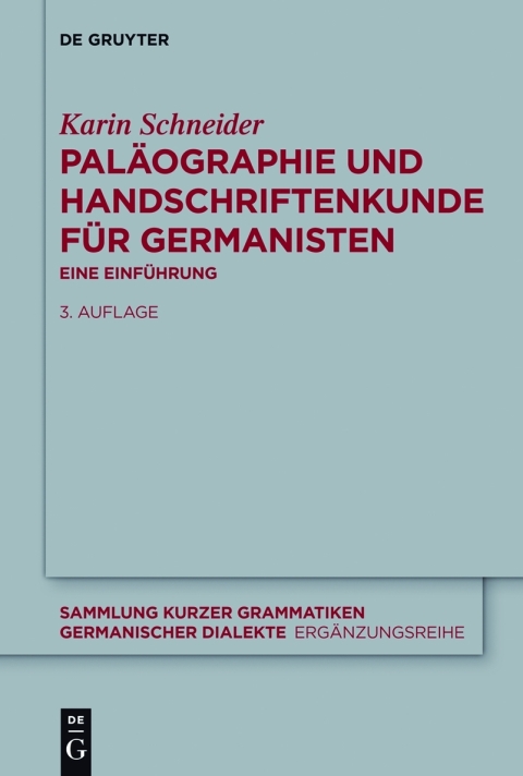 Cover image for book Paläographie und Handschriftenkunde für Germanisten