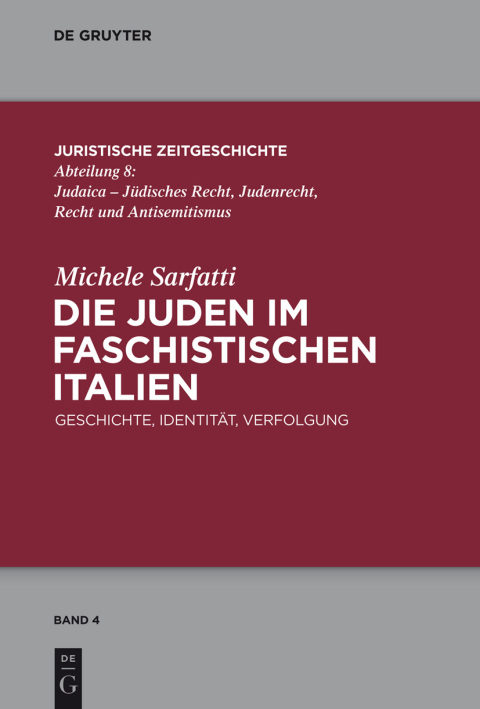 Cover image for book Die Juden im faschistischen Italien