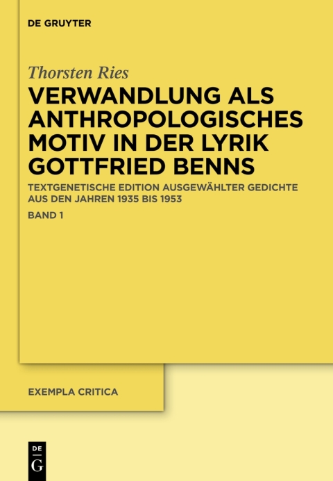Cover image for book Verwandlung als anthropologisches Motiv in der Lyrik Gottfried Benns