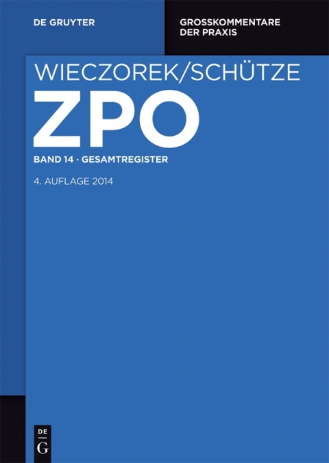 Cover image for book Gesamtregister