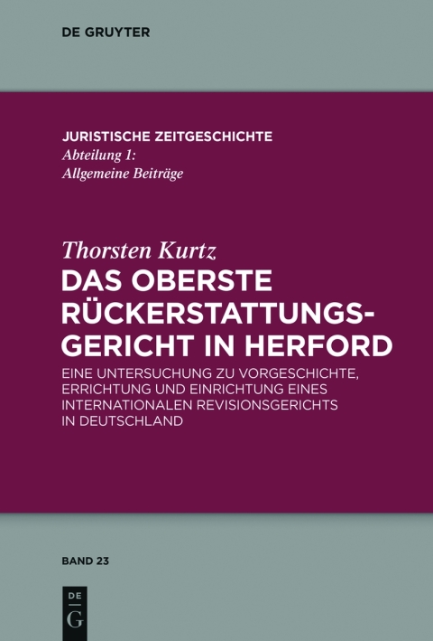 Cover image for book Das Oberste Rückerstattungsgericht in Herford