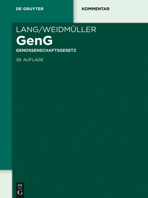 Cover image for book Lang/Weidmüller Genossenschaftsgesetz