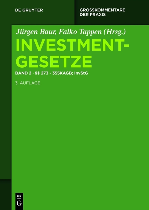 Cover image for book §§ 273 - 355 KAGB; InvStG
