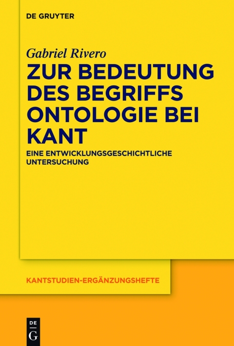 Cover image for book Zur Bedeutung des Begriffs Ontologie bei Kant