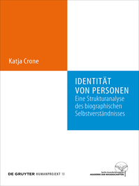 صورة الغلاف: Identität von Personen 1st edition 9783110246506