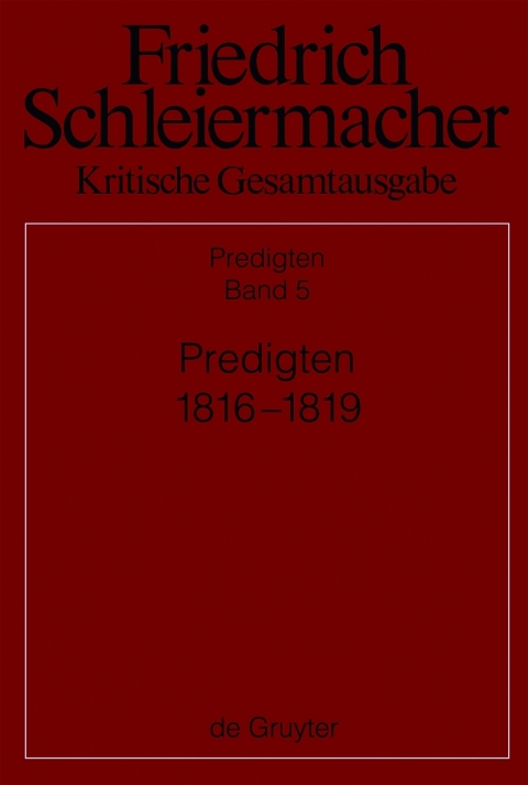 Cover image for book Predigten 1816-1819