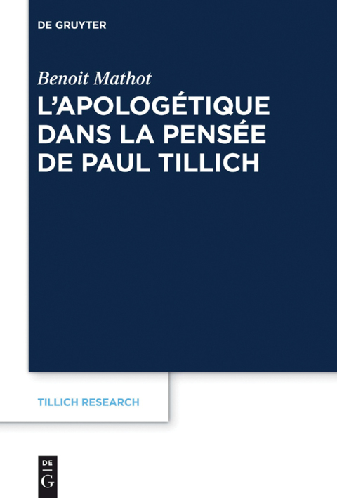Cover image for book L’apologétique dans la pensée de Paul Tillich
