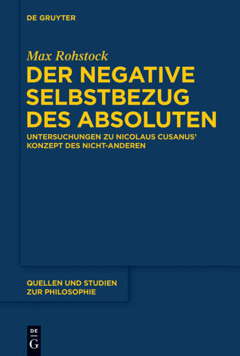Cover image for book Der negative Selbstbezug des Absoluten