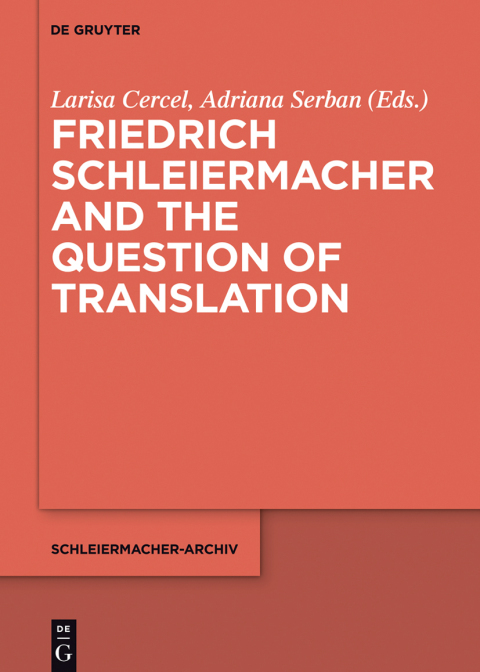 Cover image for book Friedrich Schleiermacher and the Question of Translation