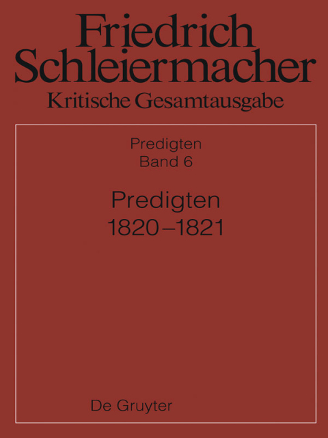 Cover image for book Predigten 1820-1821